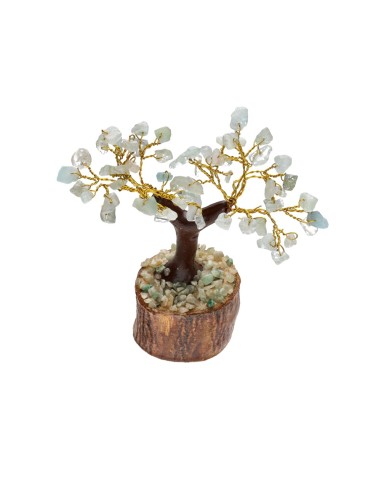 Small Aquamarine Tree with Wooden Base