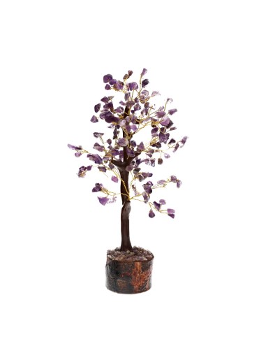 Medium Amethyst Tree with Wooden Base