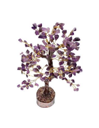 Medium Amethyst Tree with Wooden Base