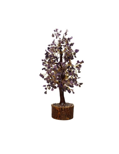 Large Amethyst Tree with Wooden Base