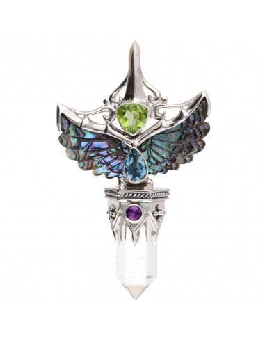 Pendentif Ailes de nacre en argent...