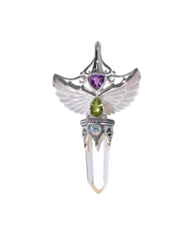 Pendentif Ailes de nacre en argent...