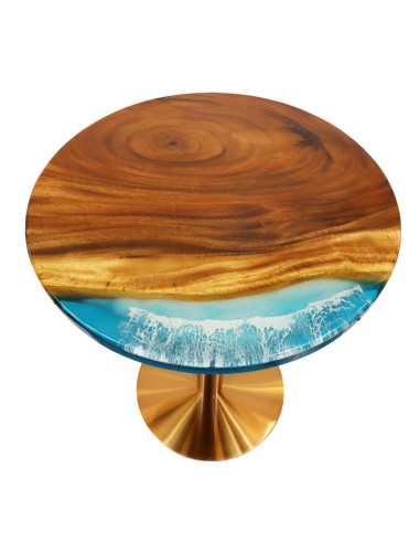 Small Circular Oak and Resin Table...