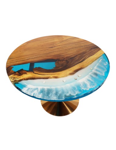 Mesa de Resina y Roble Circular Pequeña