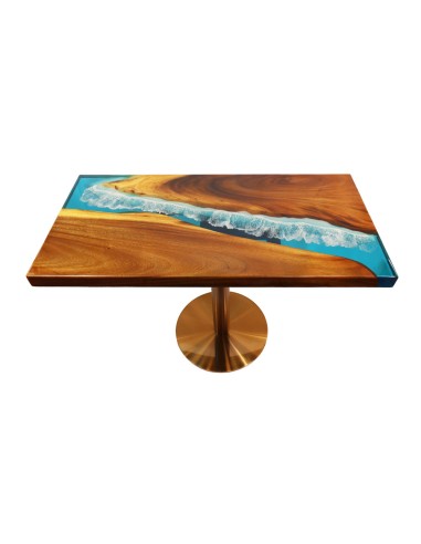 Resin and Oak Square Table (Mesa7)