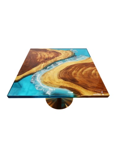 Resin and Oak Square Table (Mesa7)