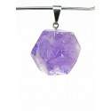 Pendentif Dodécaèdre en améthyste - Plaqué argent