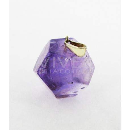 Pendant Amethyst Dodecahedron - Silver Plated