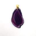 Pendentif d'Agate teintée lilas (plaqué or)