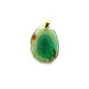 Pendant of Green Dyed Agate (Gold Plated)