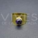 Anel de bronze com ametista -16-