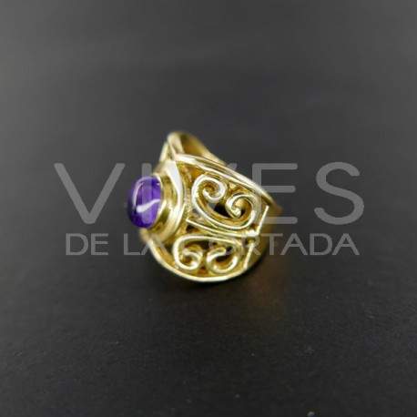 Ring of Bronze with Amethyst -9.2-