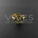 Bague fleur réglable en bronze avec labradorite -6.2-