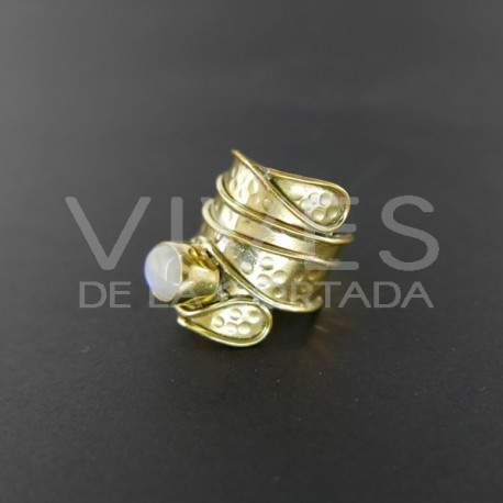 Anillo de Bronce con Piedra Luna -12-