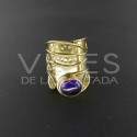 Bague bronze avec améthyste -12.1-
