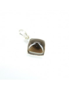 Pendentif de Quartz Cube fumé Petit - Argent 925 2
