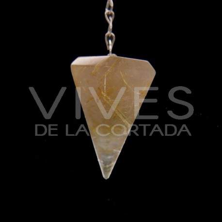 Pendulum Faceted of Quartz Rutilado
