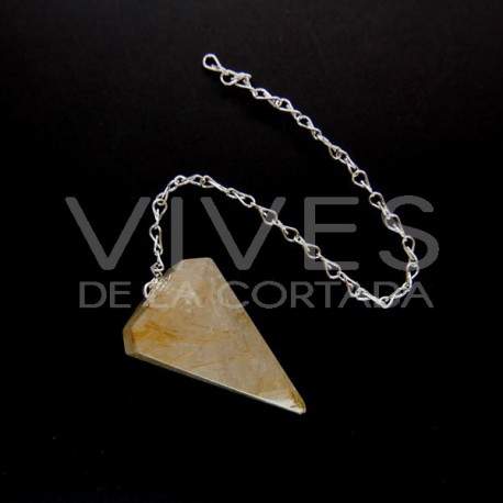 Pendule à facettes de Quartz Rutilado