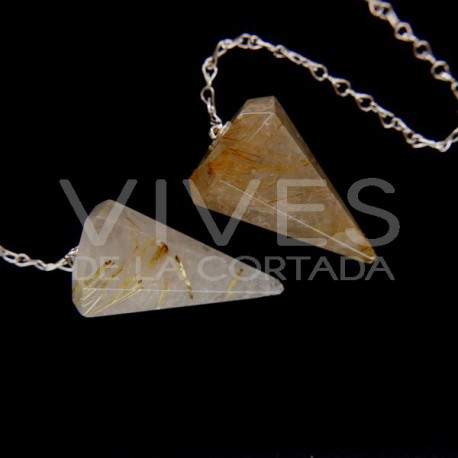 Pendule à facettes de Quartz Rutilado