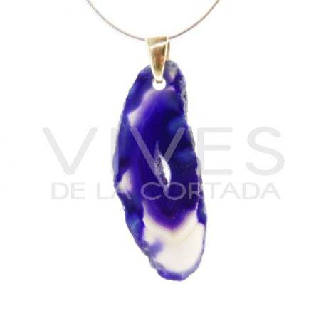 Colgante de Ágata Teñida de Lila (Baño de Oro)