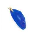 Colgante de Ágata Teñida Azul (Baño de Oro)