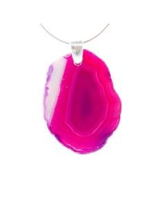 Colgante de agata (baño plata) color fucsia (teñido) 2