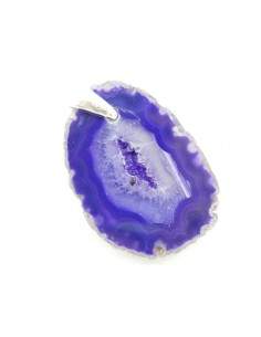 Colgante de agata (baño plata) color violeta (teñido) 2