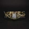 Bracelet of Bronze with cabochon Big Moonstone -114-