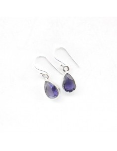 Boucles d'oreilles perle de l'Iolite facettée Grand - Argent 925 2