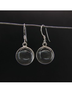 Earrings from Quartz Smooth Circle Big - Sterling Silver 925